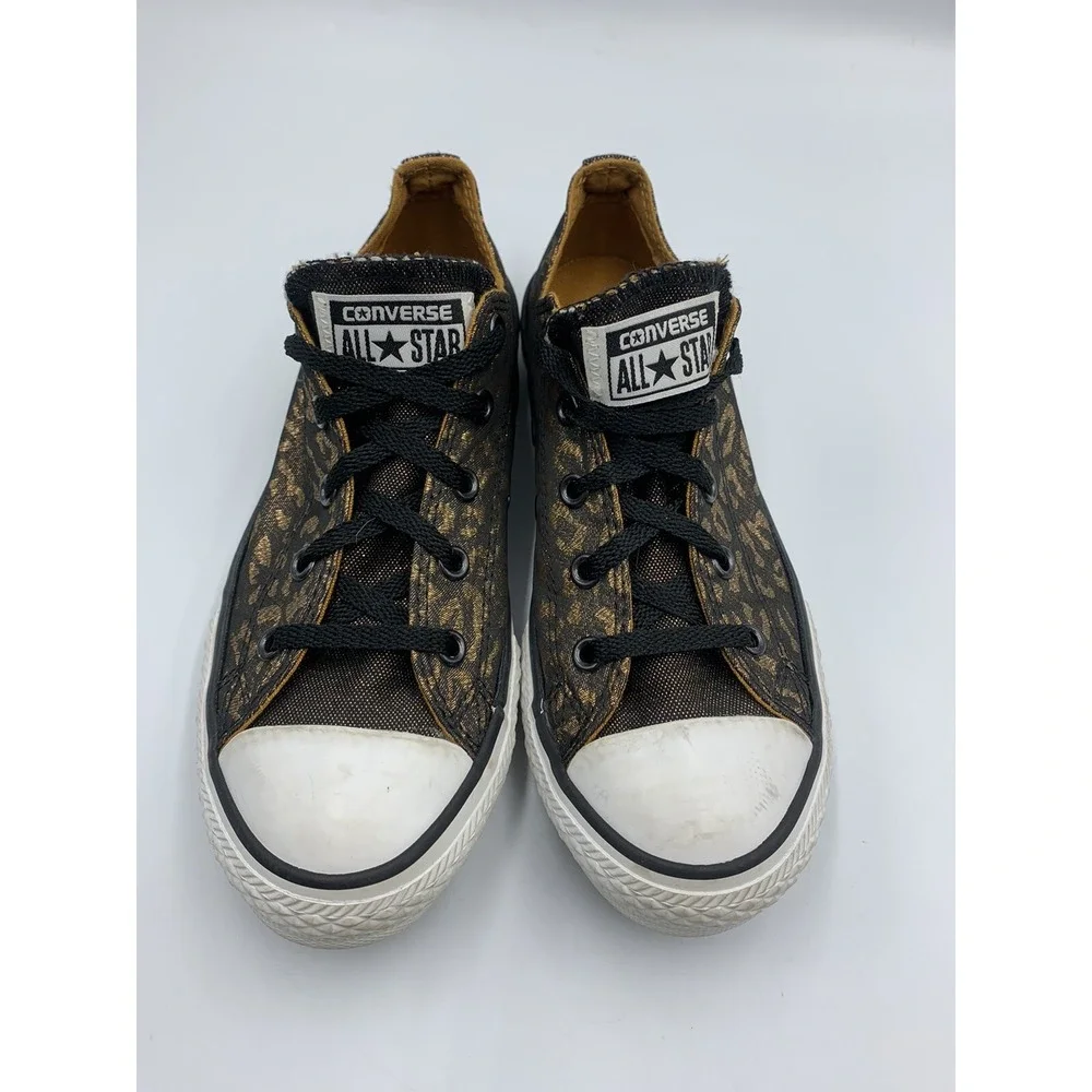 Rare CONVERSE CT OX All Star Black Metallic Bling Sneakers 640469F Youth 2